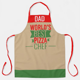 Delantal Papá - El mejor chef de pizza del mundo - tricolor