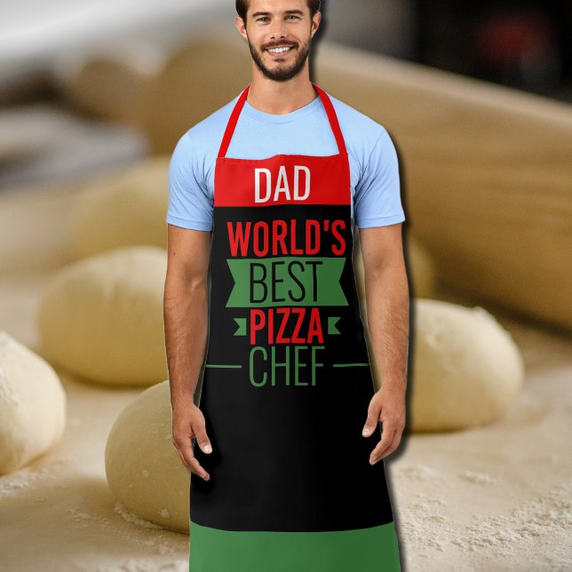 Delantal Papá - El mejor chef de pizza del mundo - verde ne (Subido por el creador)