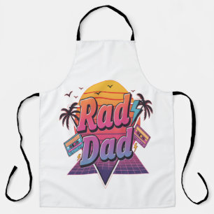 Delantal Papá Genial – Estilo Retro Neon de los 80 para Pad