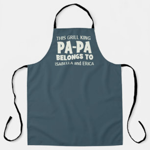 Delantal PAPA Grill King Personalizados Abuelos Nombres BBQ