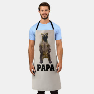 DELANTAL PAPA GRIZZLY BEAR DAD FUNNY GRILLOUT APRON