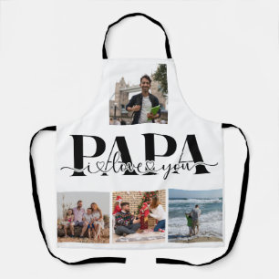 Delantal Papa I Love You Personalizado Collage de fotos