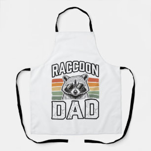 Delantal Papá Mapache Grabado Vintage Diseño Vector Retro_