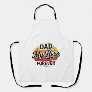 Delantal Papá Mi héroe Por Siempre Diseño de Camiseta Retro