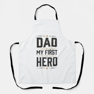Delantal Papá Mi Primer Héroe Camiseta Diseño Tipografía Vi