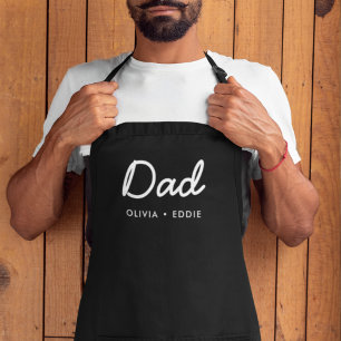 Delantal Papá moderno   Kids Names Father's Day Script