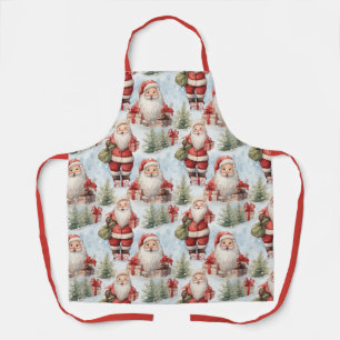 Delantal Papá Noel de Navidad en acuarela 3 -
