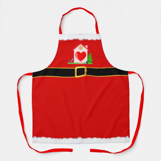 Delantal Papá Noel de Navidad moderno (Anverso)