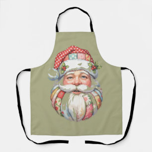 Delantal Papá Noel de patchwork Navidad Retro 