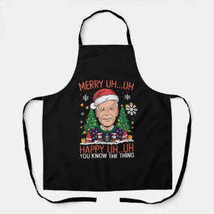 Delantal Papá Noel Divertido Joe Biden Feliz Uh Uh Navidad 