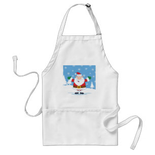 Delantal Papá Noel en escena invernal nevada