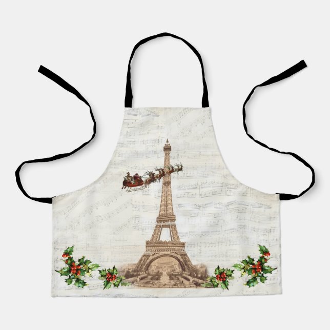 Delantal Papá Noel por el Navidad de París Apron (Anverso)