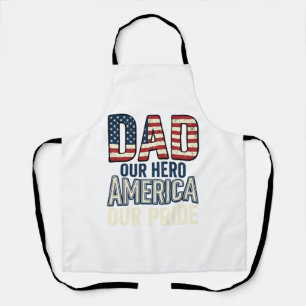 Delantal Papá Patriota Nuestro Héroe Diseño de Camiseta de 