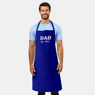 Delantal Papá Personalizado Est date cobalto azul parrilla