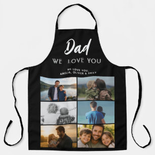 Delantal Papa Te Amamos Familia Collage de 6 Fotos