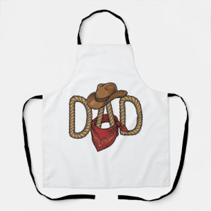 Delantal Papá vaquero cuerda sombrero bandana grabado vinta