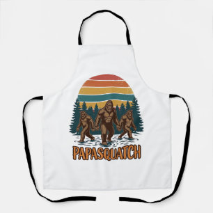Delantal Papasquatch Bigfoot Diseño Vectorial Puesta de Sol