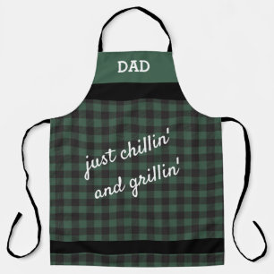 Delantal Papel de búfalo verde de Chillin' y Grillin'