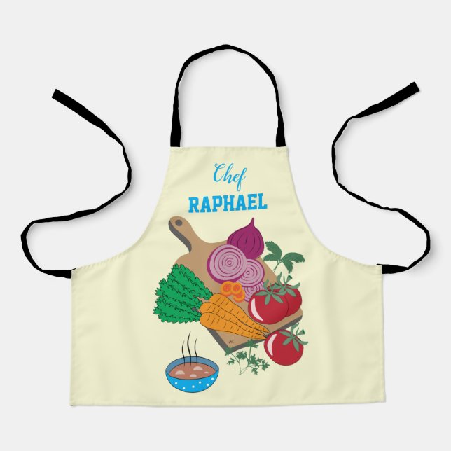 Delantal Papel de cocinero de verduras frescas (Anverso)