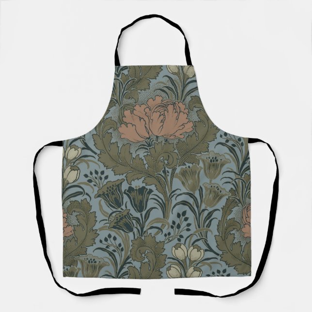 Delantal Papel de fondo floral antiguo Morris Garden (Anverso)
