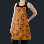 Delantal Papel de impresión en todo el mundo con bolas y té<br><div class="desc">Doughnut adorable con té,  acogedor patrón de otoño. Artes adorables por Erin Cooper</div>