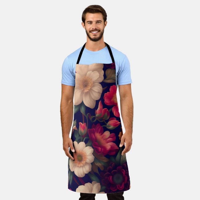 Delantal Papel de pared con motivos florales (Gastado)