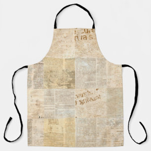 Delantal Papel de periódico triturando el patrón de impresi