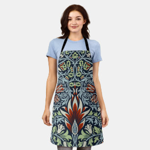 Delantal Papel pintado floral Morris Navy Blue Snakeshead