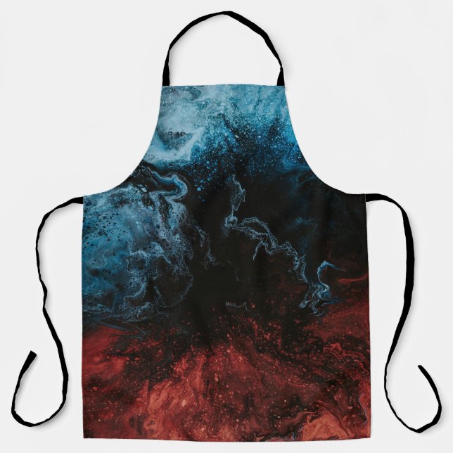 Delantal Papel rojo y azul (Anverso)