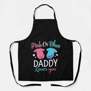 Delantal Papi Rosa O Azul Te Ama - El Género Revela Bebé.