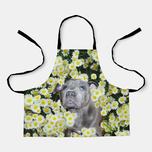 Delantal Papicolau En Daisies, Apron De Impresión Completa  (Anverso)