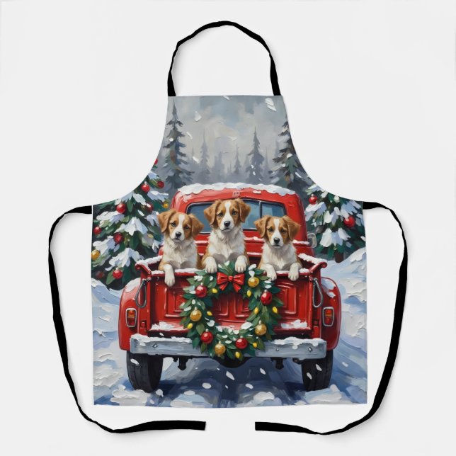 Delantal Papillon Christmas Red Truck Holiday (Anverso)