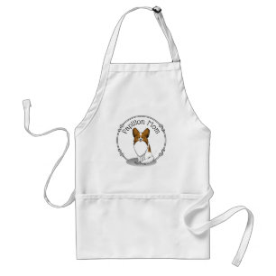 Delantal Papillon Mom Pap Mom (blanco y estable) Cute Dog M