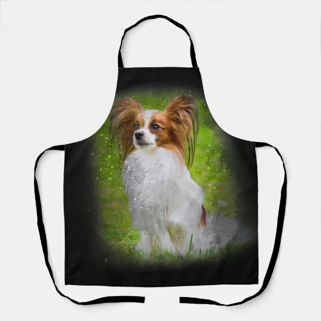 Delantal papillon, papilón, papillón, papillón, perro (Anverso)