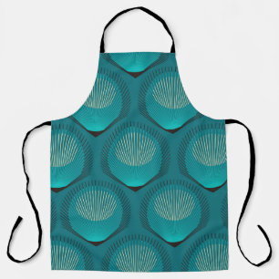 Delantal Paquetes Peacock Estilizados Tile Azul