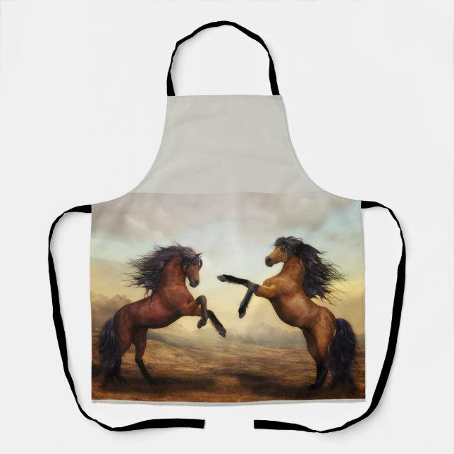Delantal par de caballos salvajes (Anverso)