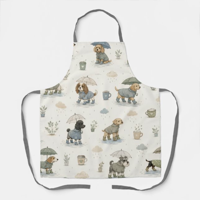 Delantal para amante de perros lindos – Patrón de  (Anverso)