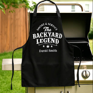 Delantal para Barbacoa Leyenda de Patio con Nombre