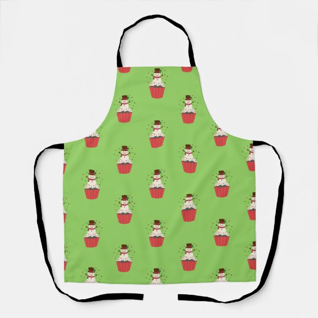 Delantal para Cupcake de Muñeco de Nieve Caprichos (Anverso)