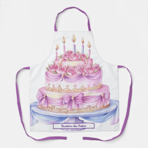 Delantal para hornear pastel de cumpleaños con nom