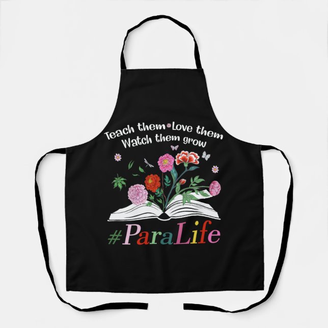 Delantal Para Life Paraprofesional profesor de Flores de vu (Anverso)
