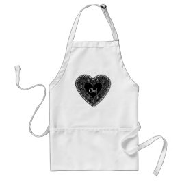 Delantal Para los Chefs de la familia Vintage Lace Heart Ap