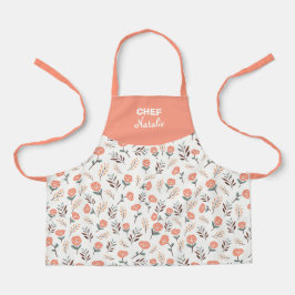 Delantal para niños Amapolas rojas + Nombre