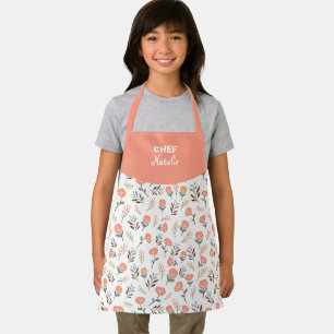 Delantal para niños Amapolas rojas + nombre