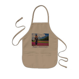 delantal para niños. Feliz aniversario. panda/madh