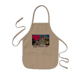 delantal para niños. Feliz Día de San Valentín.