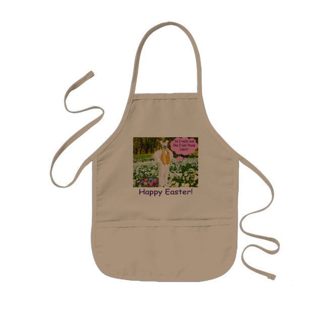 delantal para niños. Feliz Pascua. (Frente)