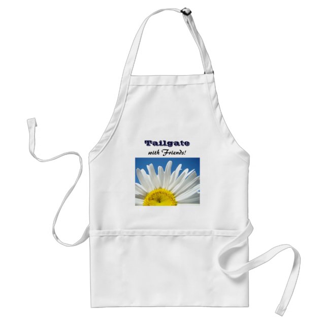 Delantal para Tailgate con Amigos! flores de marga (Frente)