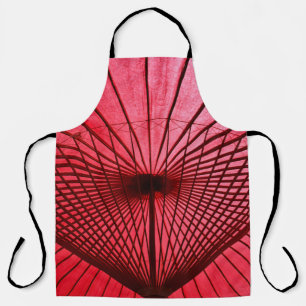 Delantal Paraguas de papel de aceite rojo