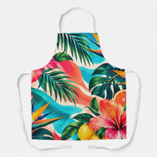Delantal Paraíso Botánico de Hibisco Tropical Arte